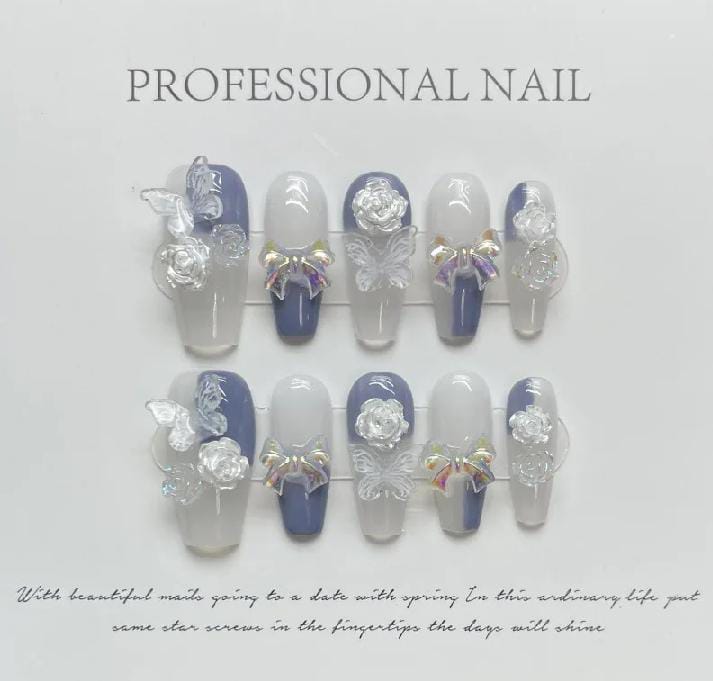 Lavish 12-Piece Artificial Nail Set – Elegant & Ready-to-Wear Nails