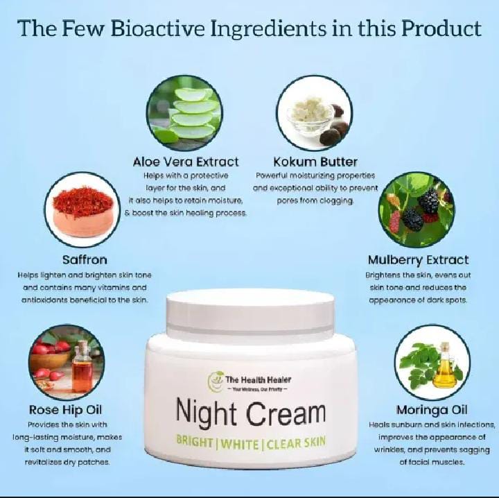 Bright White Night Cream – Brightening & Repair