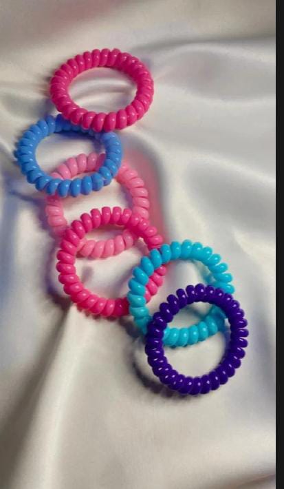 Hand Made Spiral Coil Hair Ties – Colorful Set