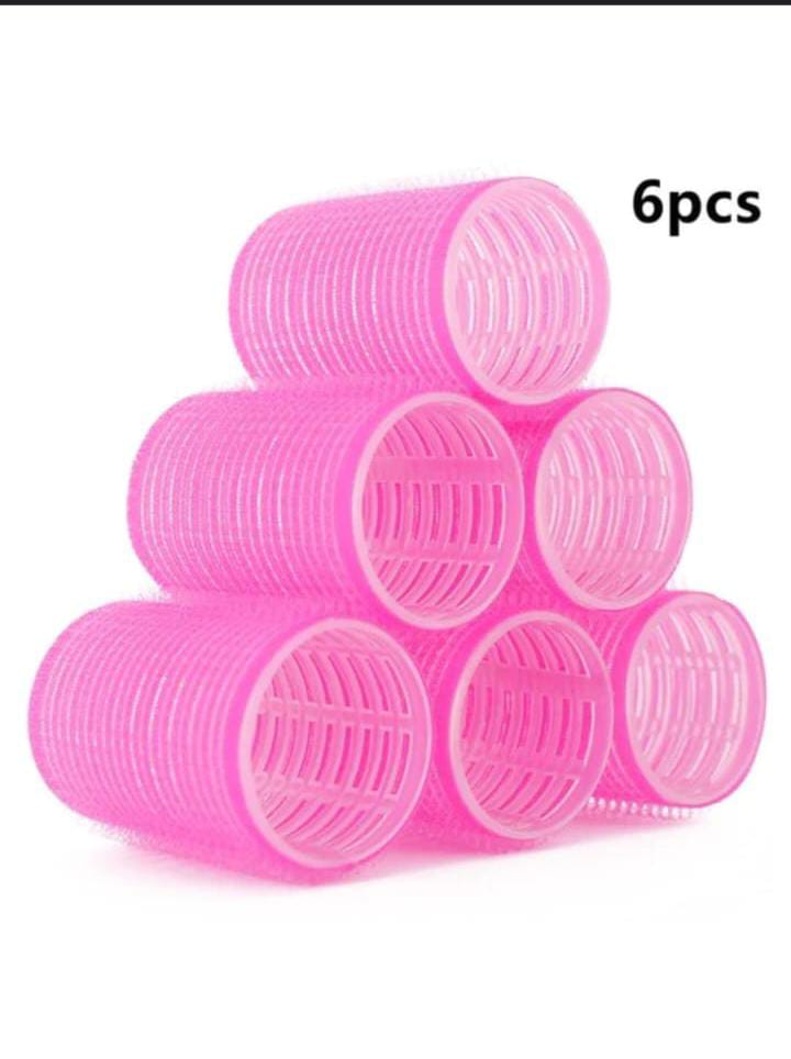 Pack of 6 Cling Hair Rollers & Curlers plastic