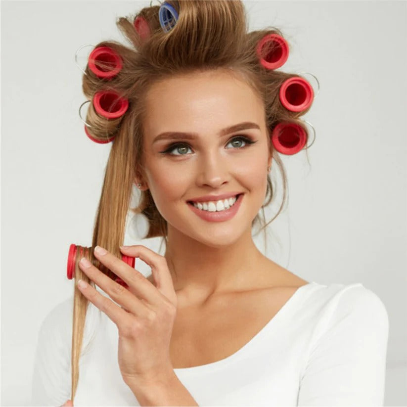 Pack of 6 Cling Hair Rollers & Curlers plastic