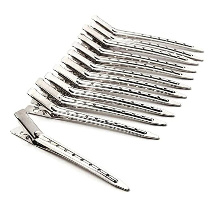 Hair Clips Silver Steel (12PCS)