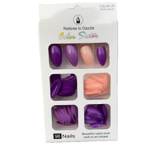Artificial Nail Set – 96 Pcs with Nail Glue
