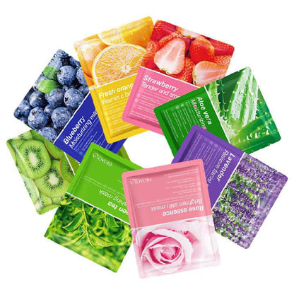 QUA Sheet Mask Set – 6 Hydrating & Brightening Masks