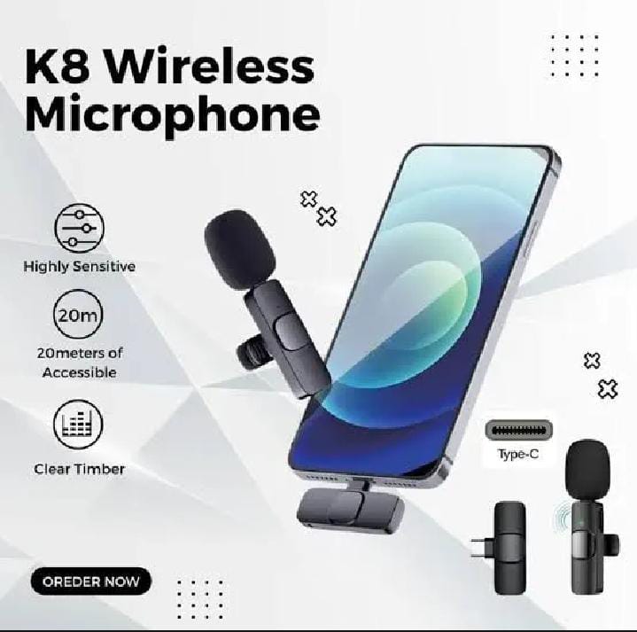 K8 Wireless Mic – Rechargeable Clip