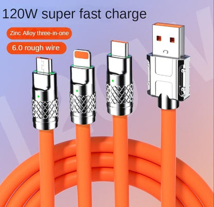 3-in-1 Charging Cable – Type-C, iPhone, Micro USB Support