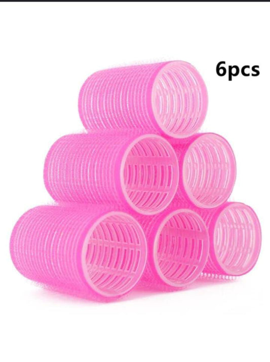 Pack of 6 Cling Hair Rollers & Curlers plastic